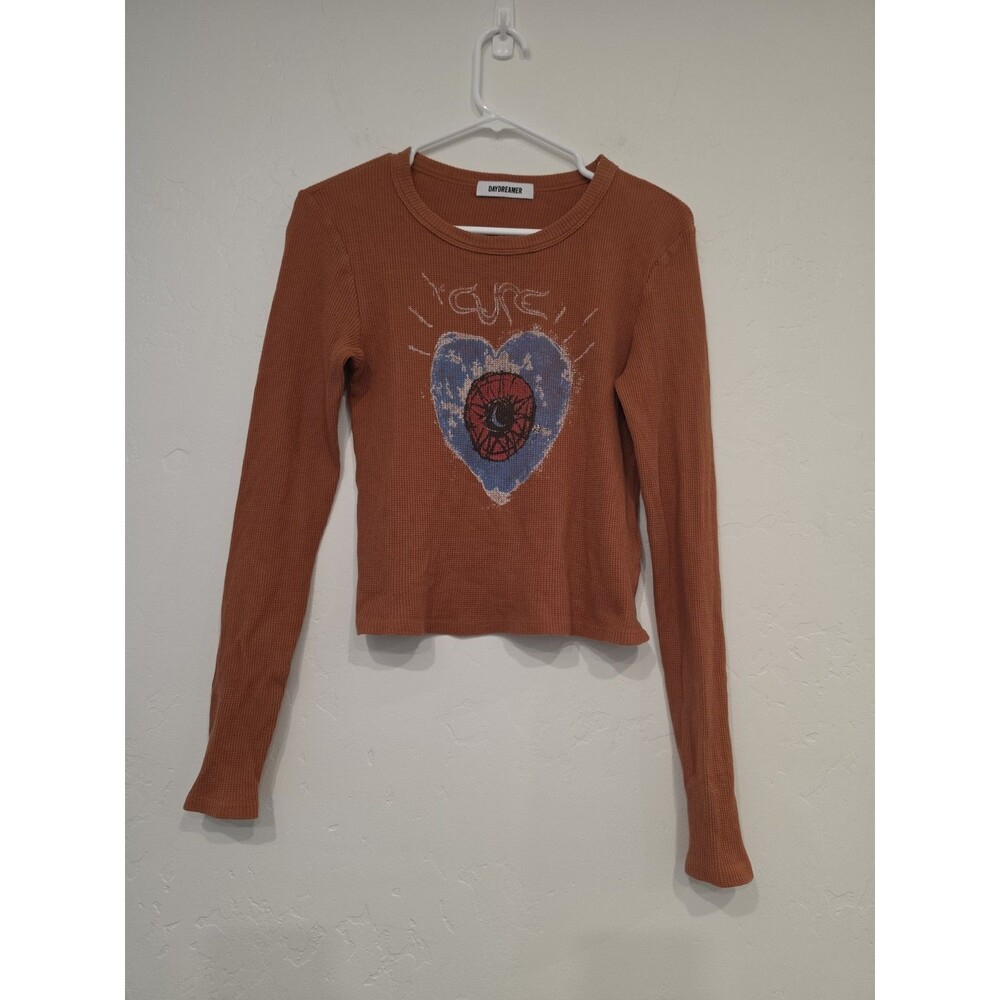 Daydreamer Women's Long Sleeve Orange Thermal Shirt Size Small